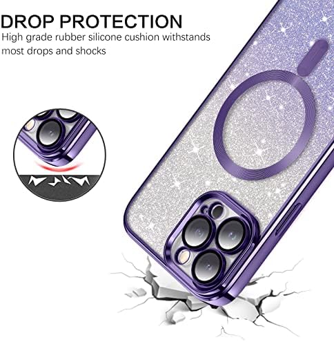 Bentoben iPhone 14 Pro Max Case, iPhone 14 Pro Max Magnetic Glitter Case [תואם ל- Magsafe], ברור